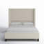 Grand lit plateforme tapissier à oreilles Wauseon, crème-2023249148-2023249136