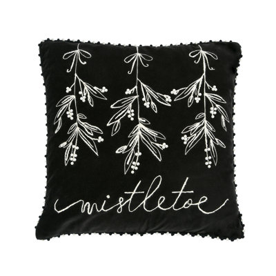 Embroidered Cotton Reversible Throw Pillow