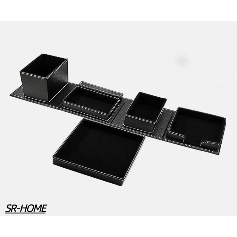 SR-HOME Faux Leather Desk Organizer