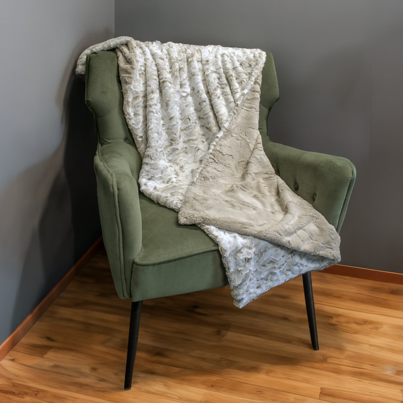 Thomas Collection® Praline Arctic Owl Reversible Faux Fur Plush Throw Blanket Assorted Sizes