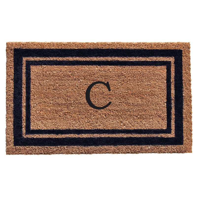 Tapis d'entrée antidérapant Stortz, C, Rectangle 2 pi x 3 pi, Bleu foncé / brun clair