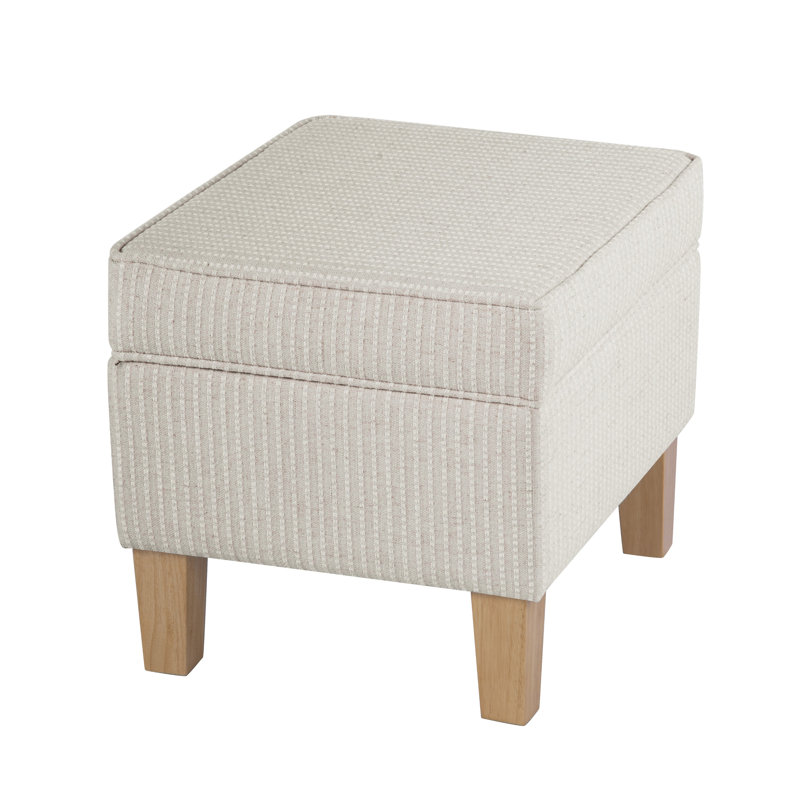 Repose-pieds avec rangement Gorton, White Stripe Woven