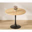 Table de salle à manger ronde 24 pouces, base piédestal, plateau en panneau de fibres à densité moyenne avec structure en acier, finition naturelle, 4 sièges