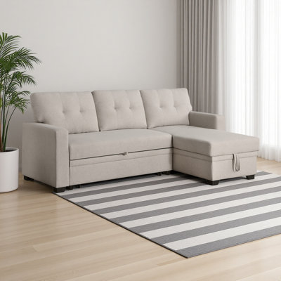 Canapé modulaire convertible rembourré avec méridienne coulissante