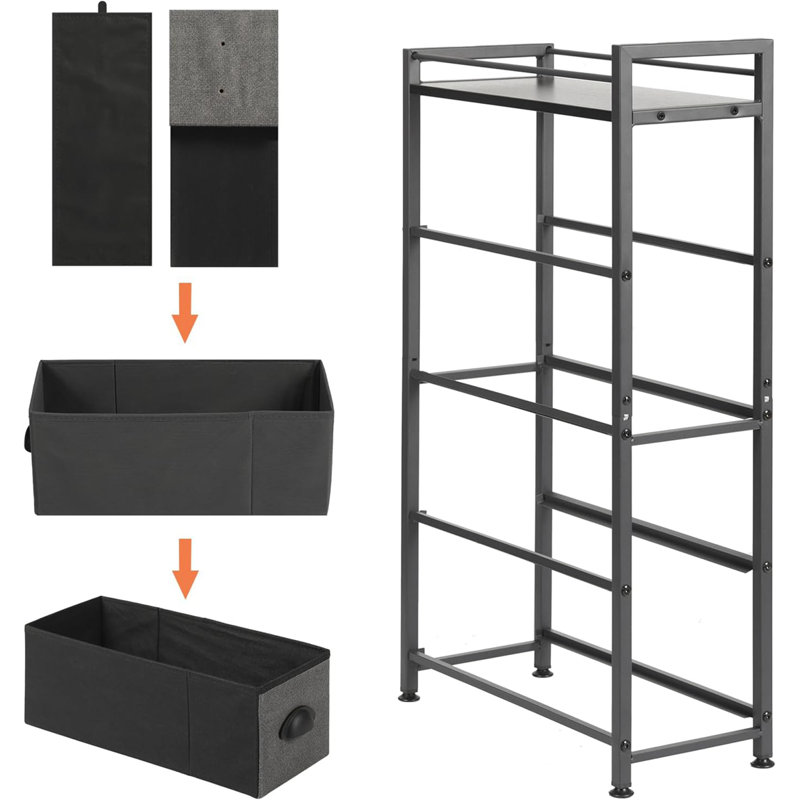 Madux 4 Drawer Storage Drawer, Black