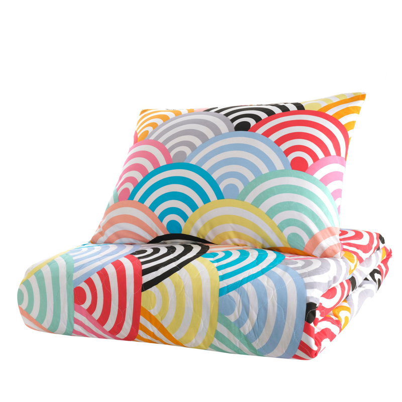 Cotton Geometric Shapes Coverlet