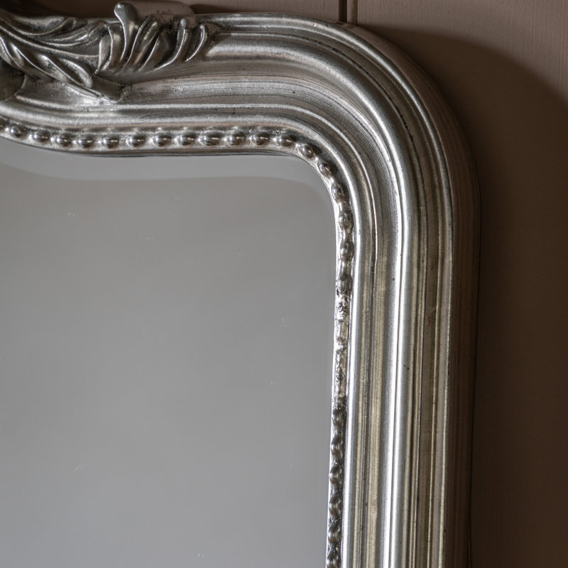 Brechin Wood Flat Wall Mirror, Silver