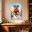 Animaux, chien de Noël en chandail rouge sautant-1724717921