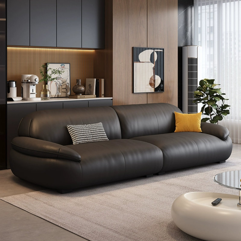 Italian Light Luxury Sofa, Black