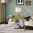 31.5" Circle Coffee Table for Living Room, 2-Tier Wood Accent Center Table with Open Storage-419197708