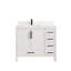 Meuble-lavabo simple en bois massif l 42 po x P 22 po Houston II avec rangement discret et plateau en pierre reconstituée-246166788-246166789