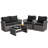Wood 4 - Person Patio Conversation Set with Cushions-1139517743