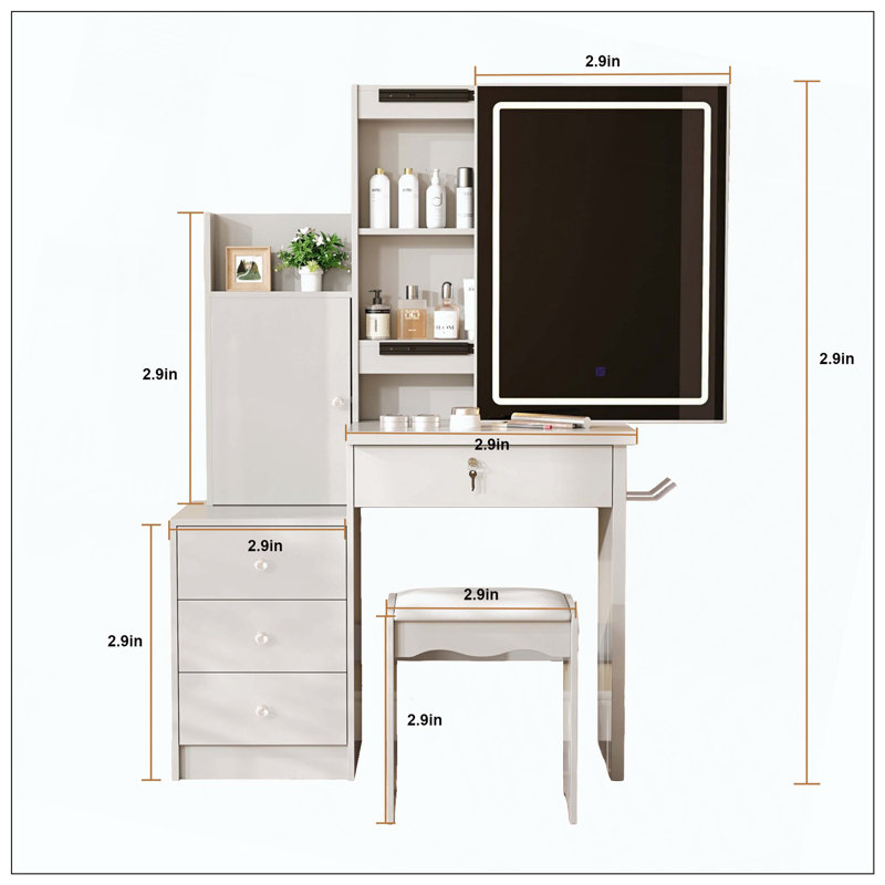 Tabouret de salle de bain 4 tiroirs