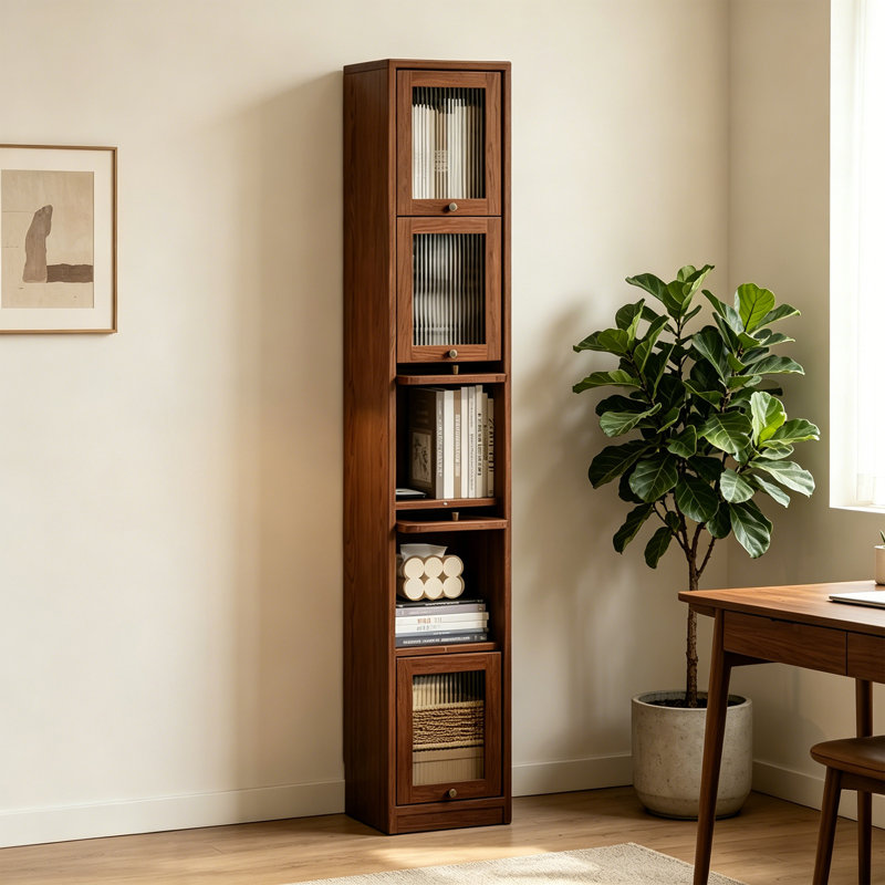 Bibliothèque en bois massif rétro standard