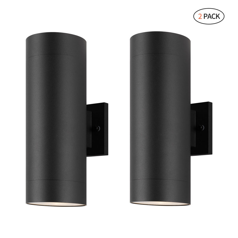 Raley 2- Bulb Outdoor Wall Lantern, Matte Black, 13.78" H x 5.12" W x 7.09" D