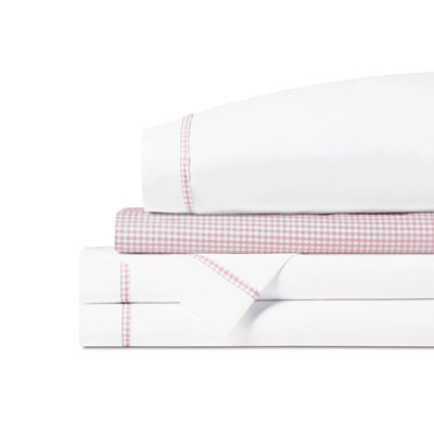 Malaya Gingham Sheet Set In Petal