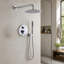 Ensemble de système de douche (mural) avec une douche à effet pluie de 11 pouces de diamètre et une douche à main, fini avec un placage chromé.