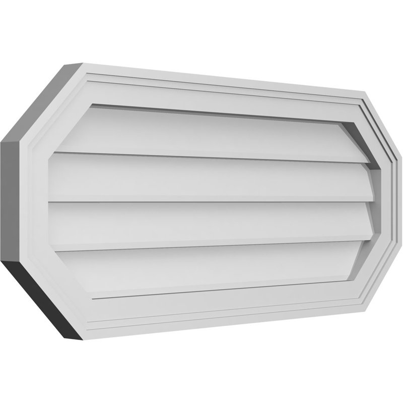 Évent horizontal gondole allongé en surface octogonal Signature, H 14 po x l 32 po x P 1,5 po