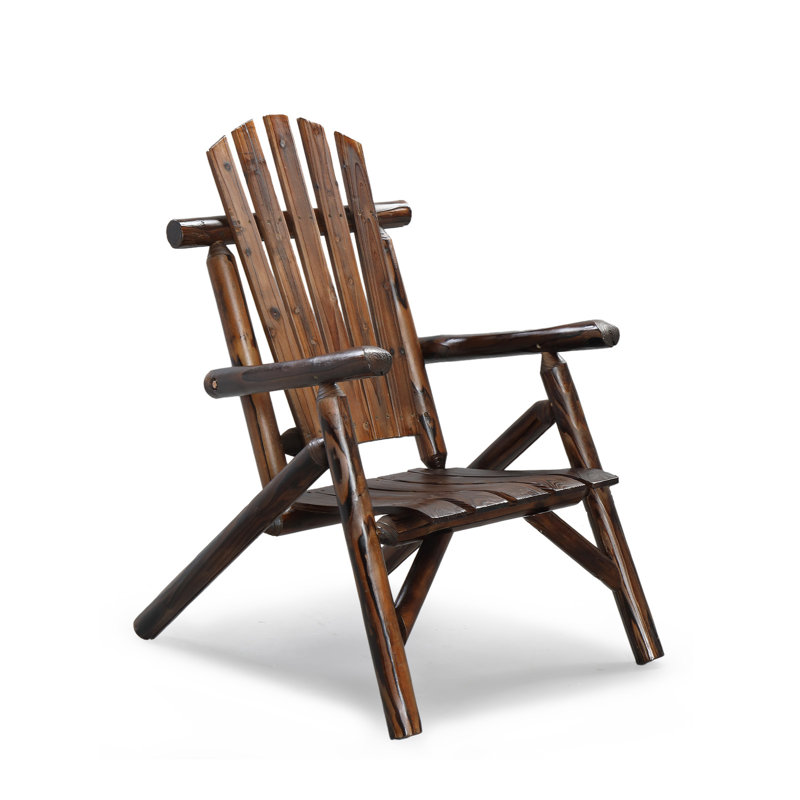 Chaise de patio en bois massif rustique, Bois brun foncé