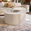 Table basse moderne en cuir fritté avec dessus en pierre