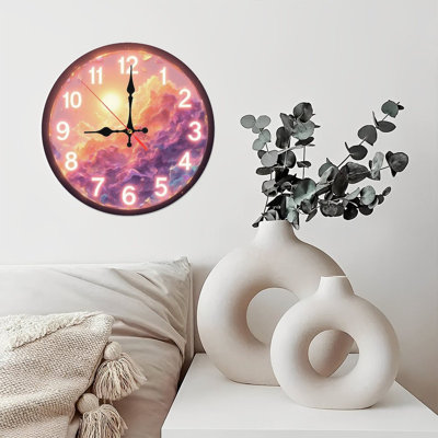 Fantasy Clock Glowing Numbers Sunset