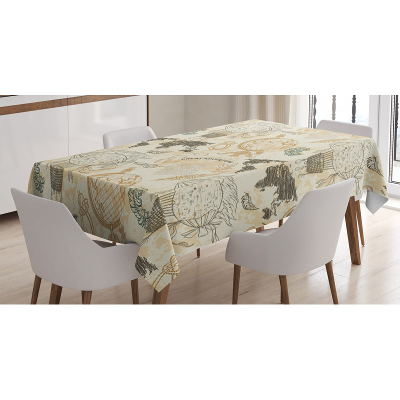 World Map Tablecloth, 70" L x 52" W