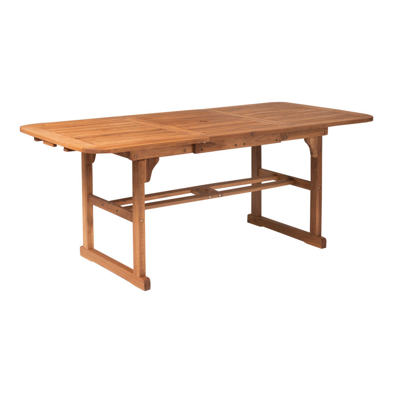 Ensemble repas rectangulaire en acacia pour 6 personnes de 55 po avec coussins Anje, Brun