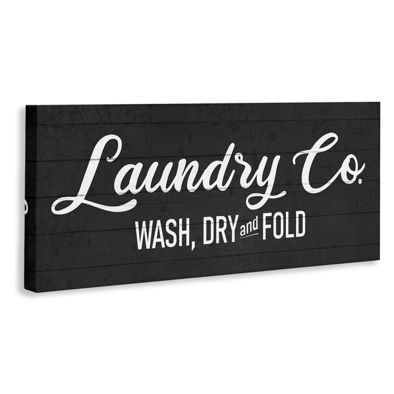 Rustic Wash Dry Fold Laundry Room Text Sign, 20" H x 48" W