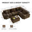 Canapé d'angle modulaire en velours côtelé avec ensemble de 4 places et repose-pieds rembourré Boneless-1206917321