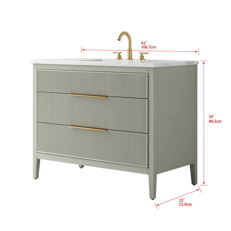 Emma 42" W Single Vanity, Light Sage