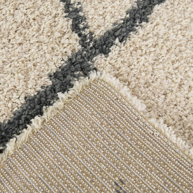 Abira Cream Moroccan Trellis Area Rug, Rectangle 5'3" x 6'12"