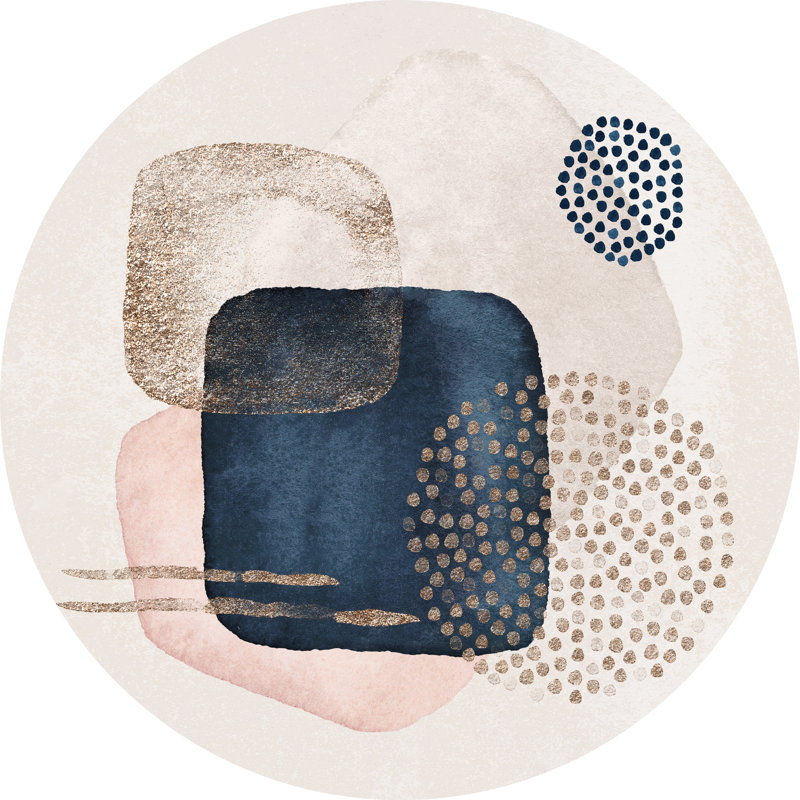 Bastoam Vinyl Machine Printed Area Rug, Round 180cm