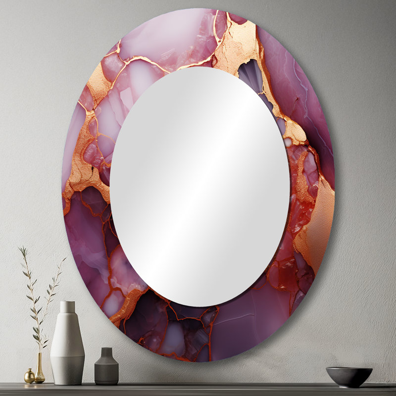 Miroir mural moderne doré et doré Essence III, 43 po x 33 po