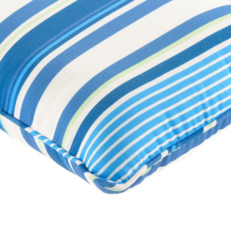 Lillian Reversible 20x20" Throw Pillow, Navy/Green Striped