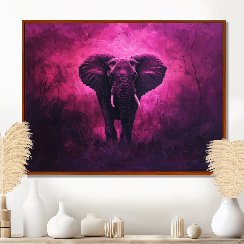 Haledon éléphant dans la lueur du crépuscule d'Afrique II - éléphant, art mural, Brun, H 16 po x l 32 po