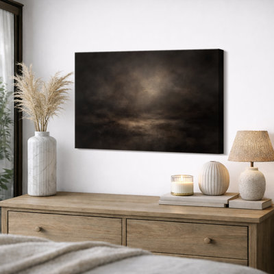 «Abstract Moody Horizon», œuvre d'art abstraite sur toile, impression de giclée sur toile encadrée