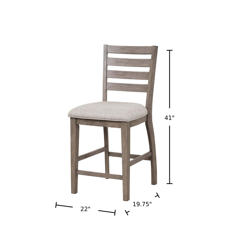 Counter Side Dining Stool W/ Ladder Back (Set Of 2)