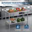 Table de préparation commerciale en acier inoxydable 30 x 24 x 35 po - Station de travail robuste - Tablette inférieure réglable - Bord droit - Sans roulettes, sans dosseret, 4 pieds réglables