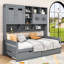 2 Drawers Wood Daybed with Shelves-464308822-464308823