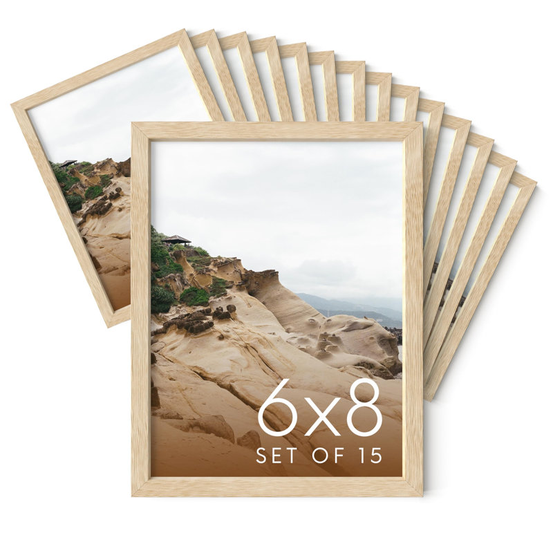 Cadre photo en bois - ensemble de 15, H 7 po x l 5 po, Beige