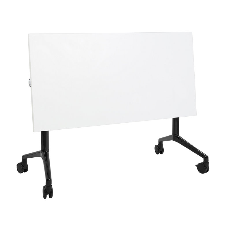 Yawen Metal Base Writing Desk, White/Black, 120cm H x 60cm W