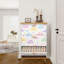 Shoe Storage Cabinet with 3 Flip Drawers for Pastel Watercolor Clouds Stars Hearts Shoe Rack Storage Organizer