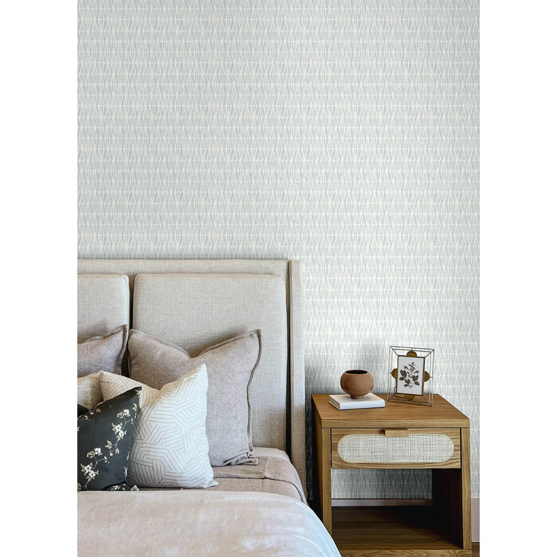 Papier peint géométrique Nabi, Bleu clair
