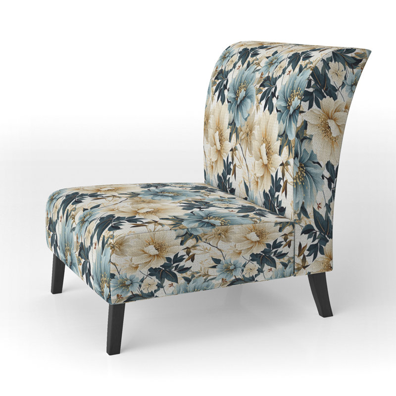 Fauteuil de chambre Sandy Beige et bleu Hydrangea Tranquility