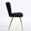 Chaises noires et dorées (de 4) - Confortable, structure thermolaquée, pour la salle à manger, salon avec 4 pieds tubulaires en fer, coussins moelleux, bureau, chambre à coucher-1869207480