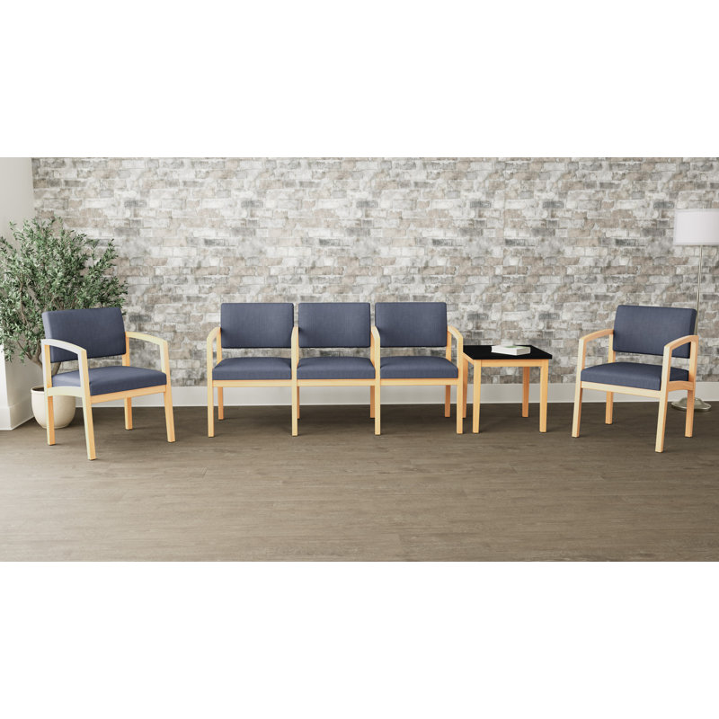 Ensemble de meubles de qualité commerciale en bois Lenox, Naturel, Plot Line bleu marine