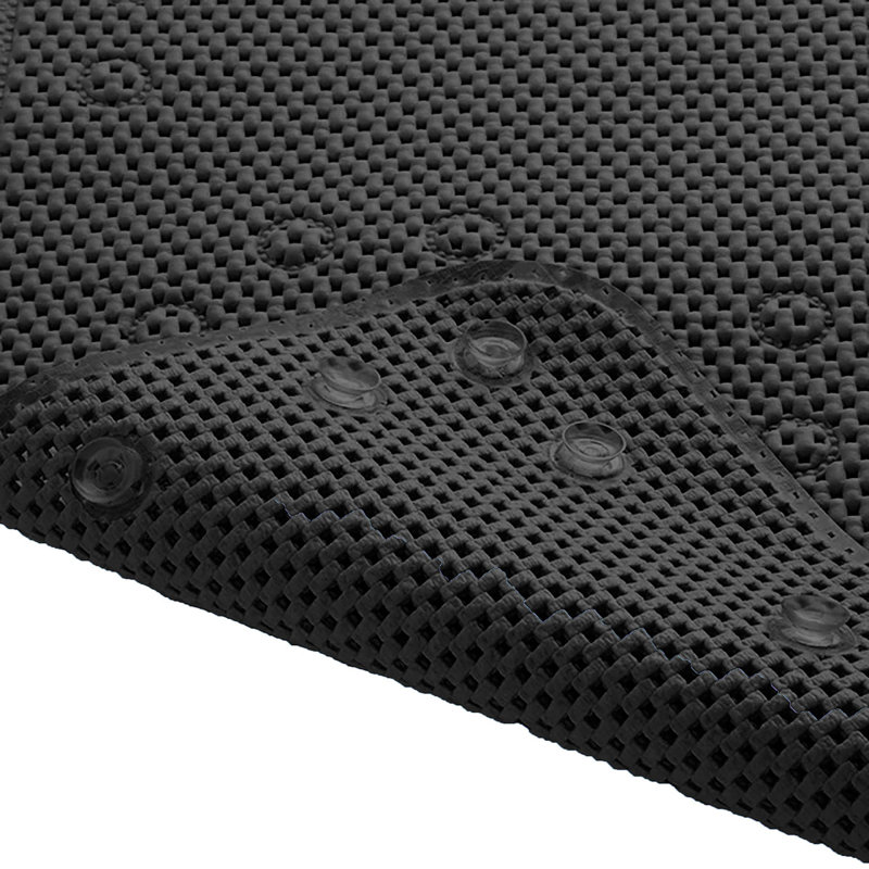 Tapis de douche antidérapant en mousse avec ventouses, Noir