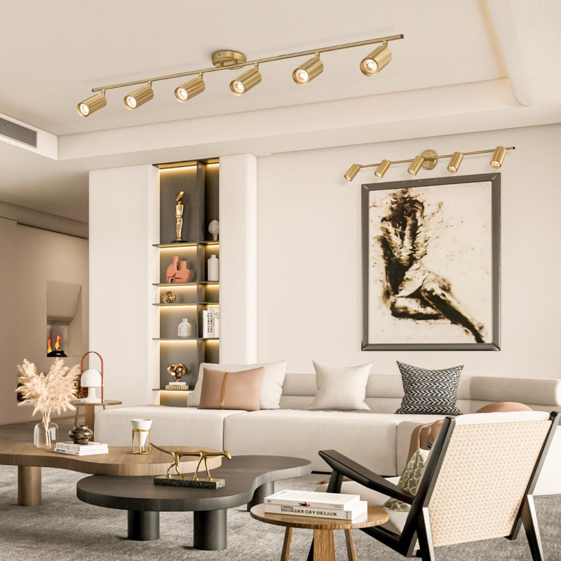 6-Light Adjustable Heads LED Track Lighting Fixture