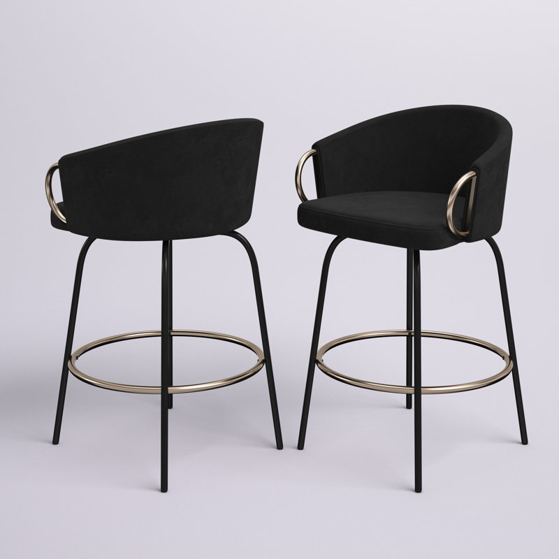 Tabouret de comptoir pivotant 26,25 po Zora, Noir