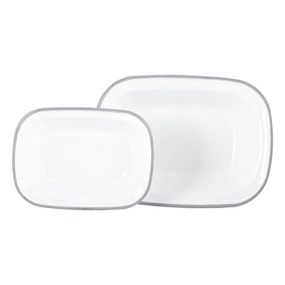 Argon Tableware Rectangle Steel 2 Piece Baker Bakeware Set